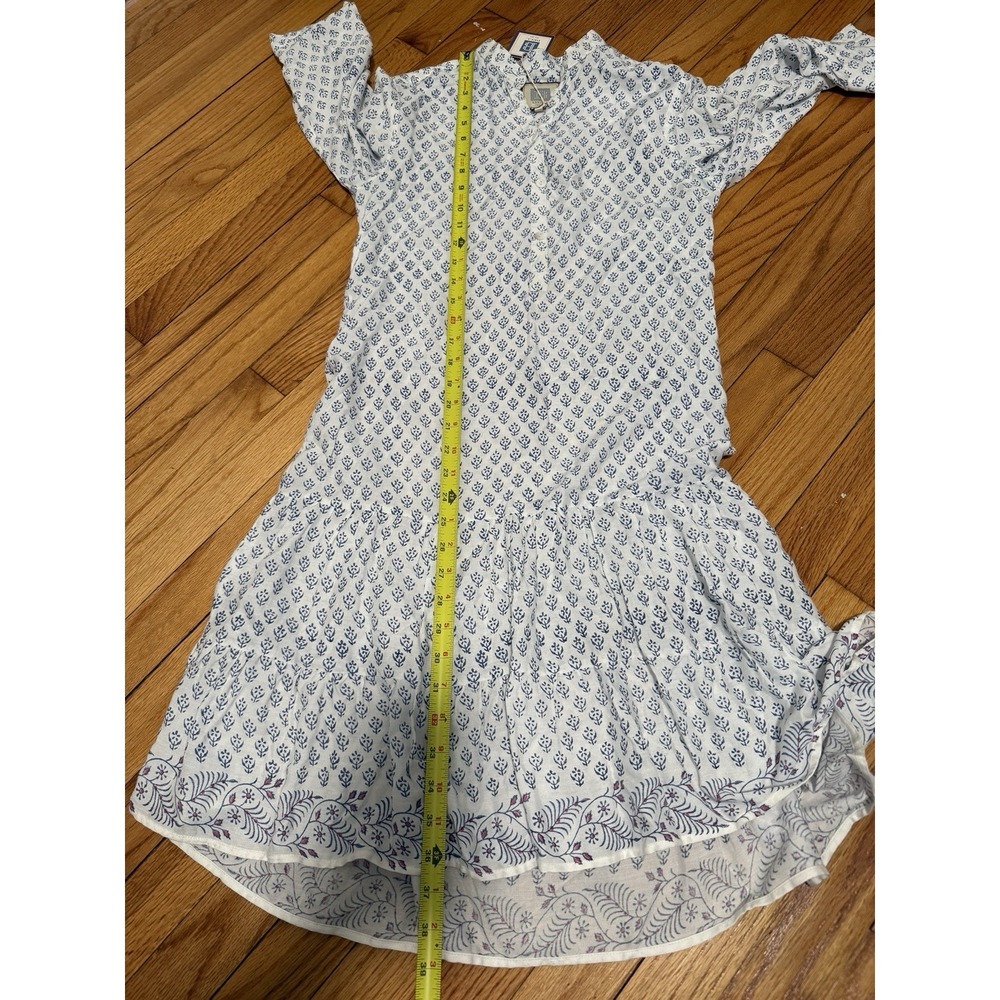 Alicia Bell NWT Popover Flounce Dress in White with Blue Floral Print Size XS - Picture 6 of 7